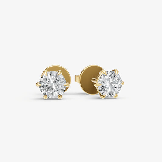 1.00ct Total Diamond Weight 6-Claw Diamond Stud Earrings