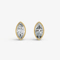 1.00ct Total Diamond Weight Marquise Bezel Set Diamond Stud Earrings