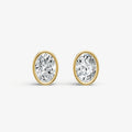 1.00ct Total Diamond Weight Oval Bezel Set Diamond Stud Earrings
