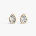 1.00ct Total Diamond Weight Pear Bezel Set Diamond Stud Earrings