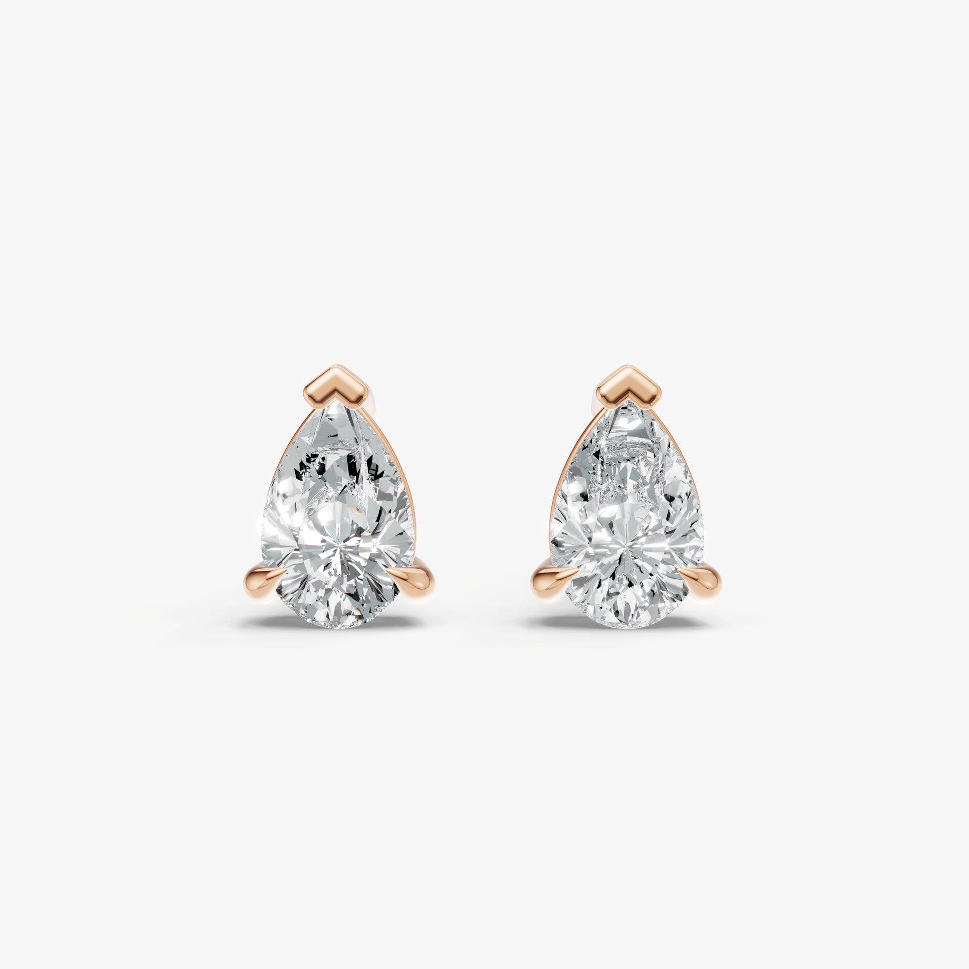 1.00ct Total Diamond Weight Pear Diamond Stud Earrings