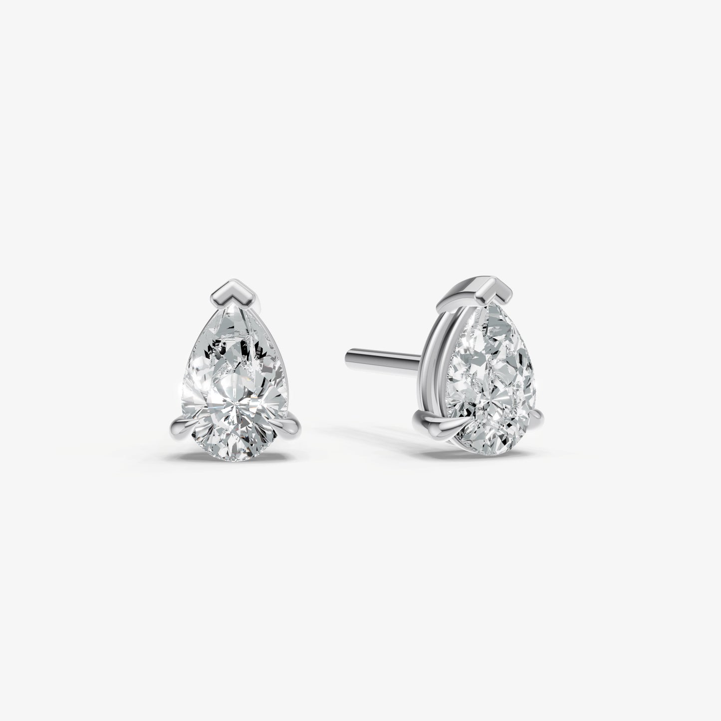 1.00ct Total Diamond Weight Pear Diamond Stud Earrings