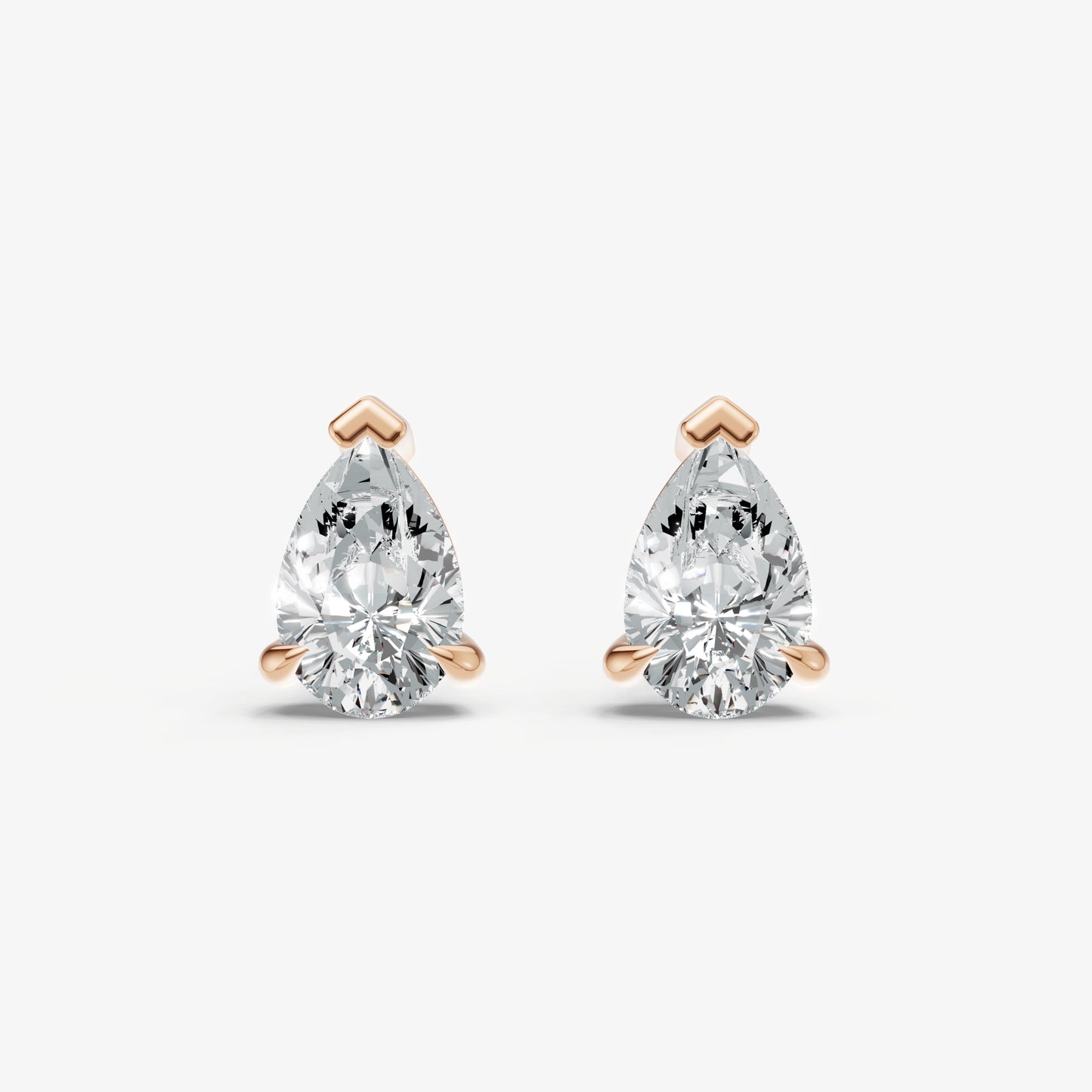 2.00ct Total Diamond Weight Pear Diamond Stud Earrings