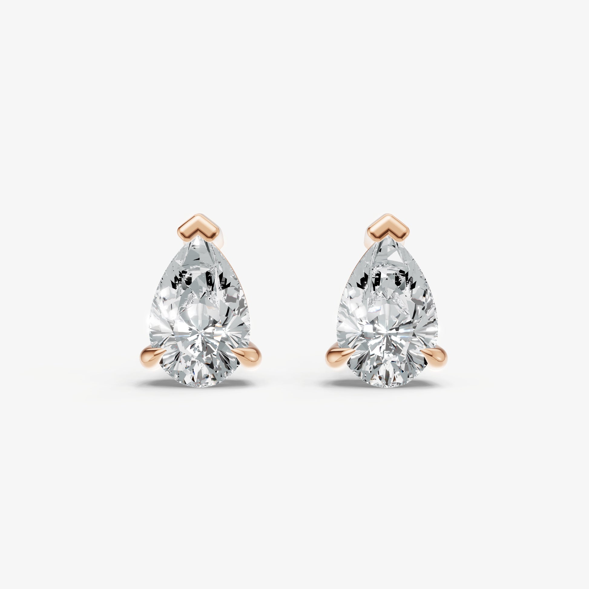 2.00ct Total Diamond Weight Pear Diamond Stud Earrings
