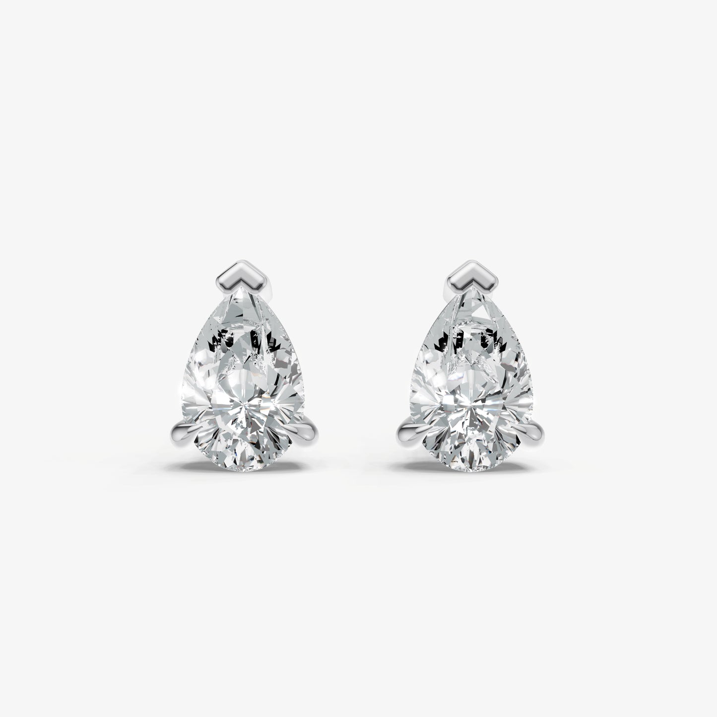 2.00ct Total Diamond Weight Pear Diamond Stud Earrings