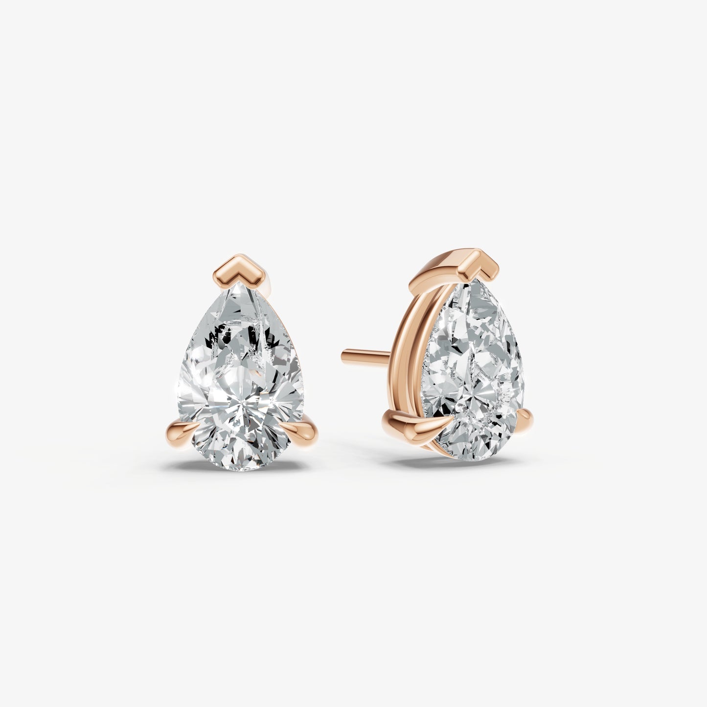 4.00ct Total Diamond Weight Pear Diamond Stud Earrings