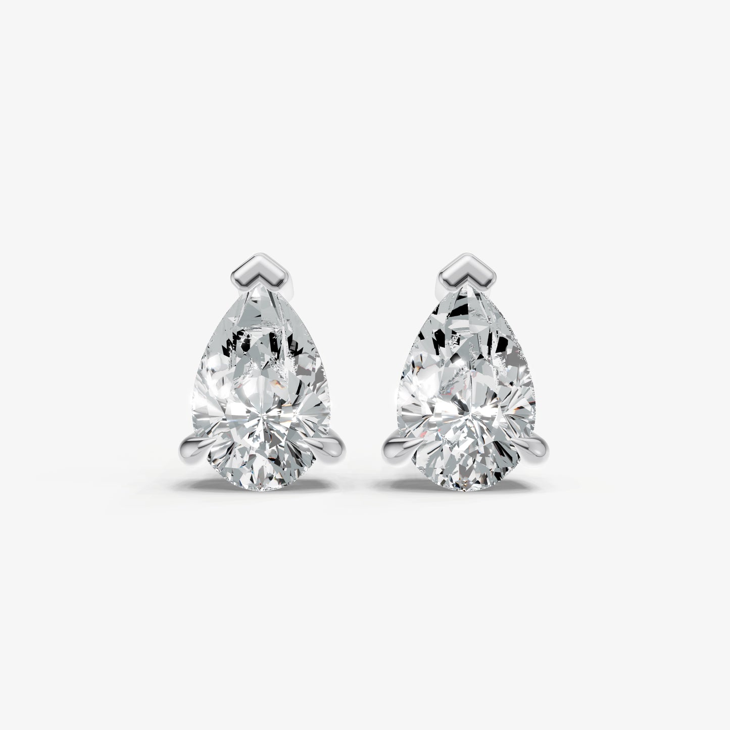 4.00ct Total Diamond Weight Pear Diamond Stud Earrings