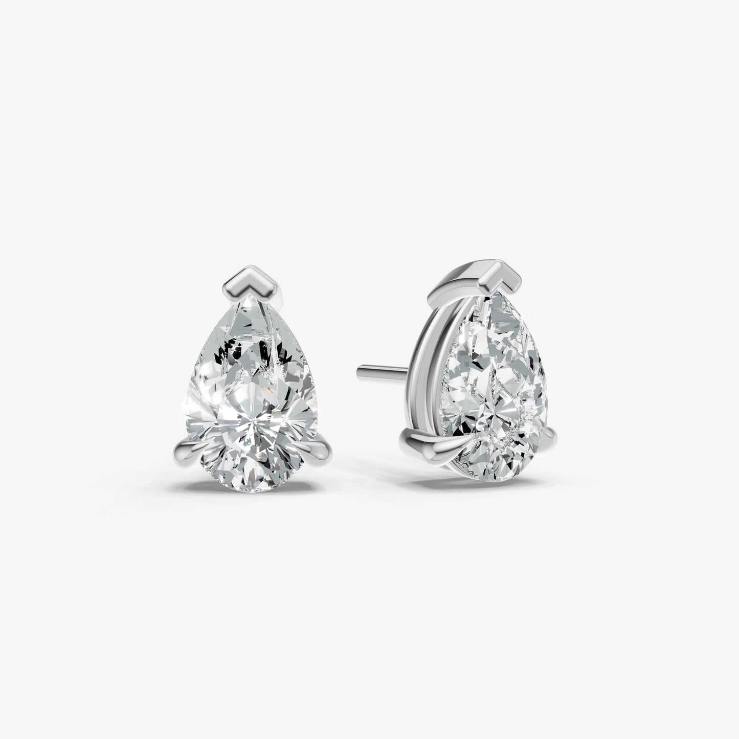 4.00ct Total Diamond Weight Pear Diamond Stud Earrings