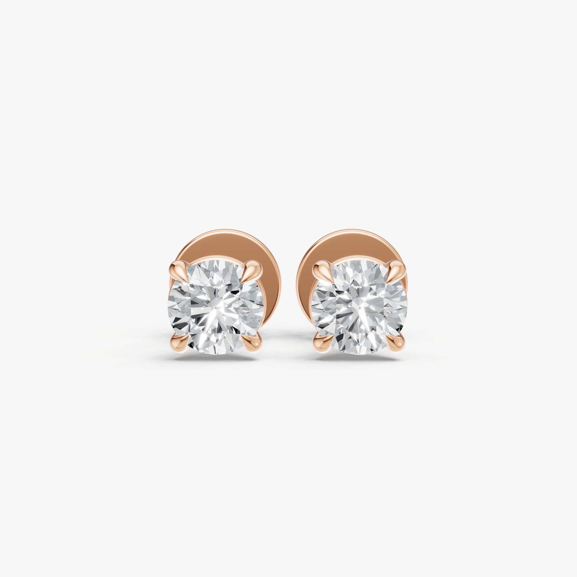 0.50ct Total Diamond Weight 4-Claw Diamond Stud Earrings