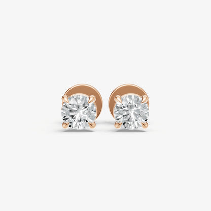 0.50ct Total Diamond Weight 4-Claw Diamond Stud Earrings
