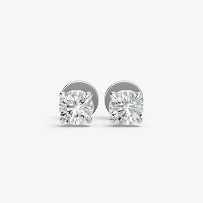 0.50ct Total Diamond Weight 4-Claw Diamond Stud Earrings