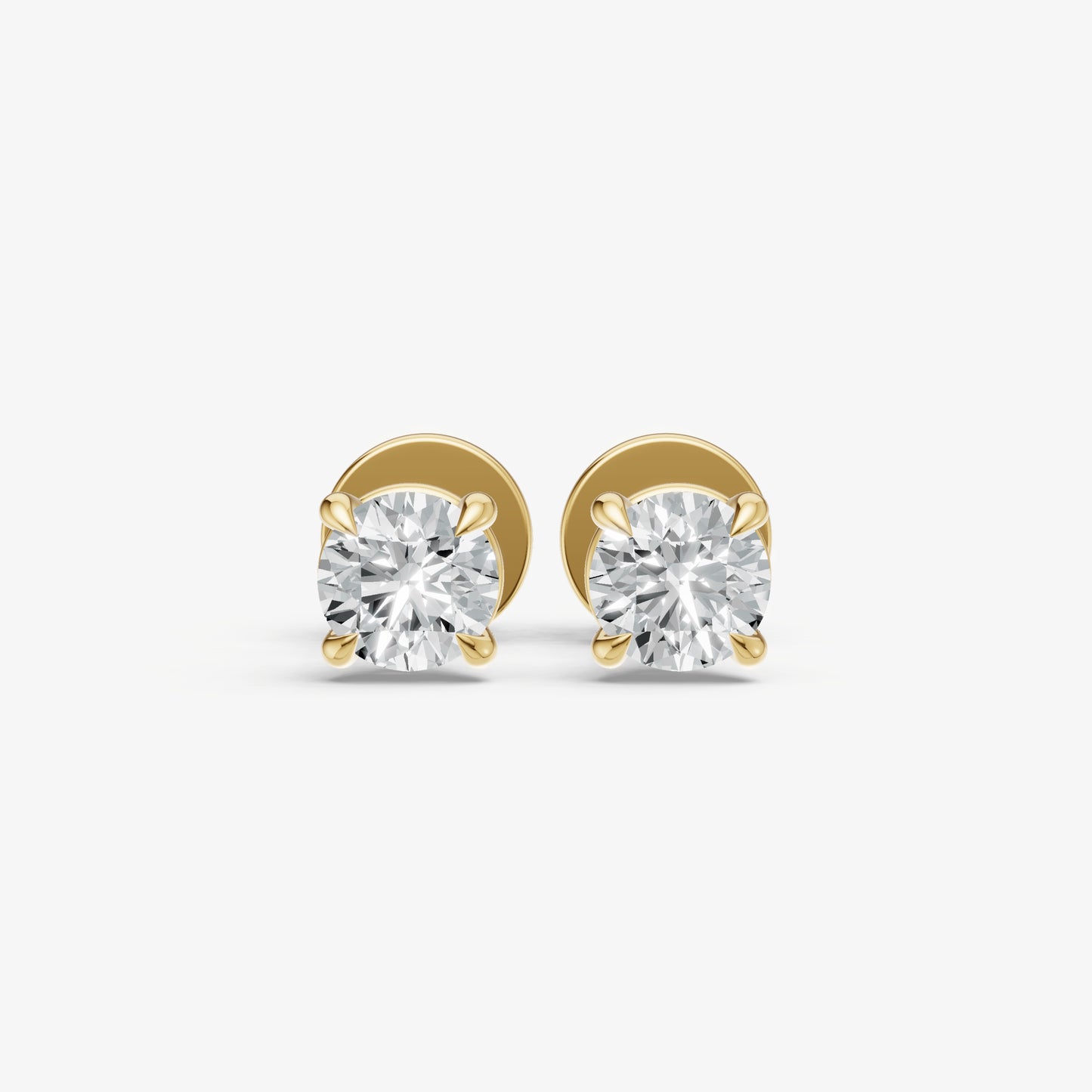 0.50ct Total Diamond Weight 4-Claw Diamond Stud Earrings