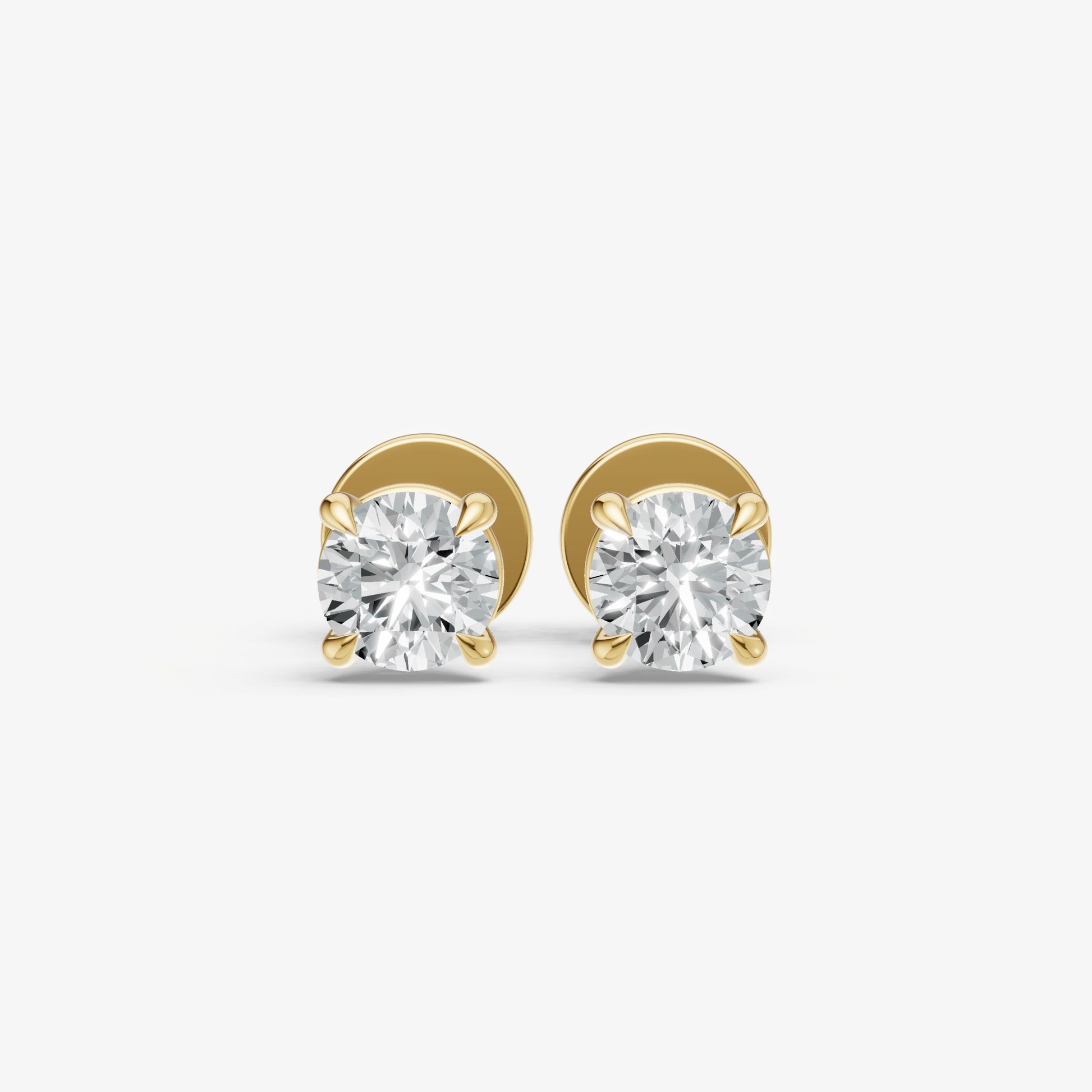 0.50ct Total Diamond Weight 4-Claw Diamond Stud Earrings