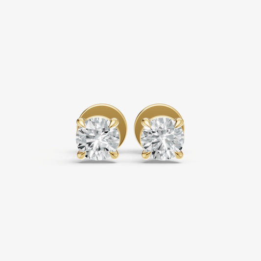 0.50ct Total Diamond Weight 4-Claw Diamond Stud Earrings
