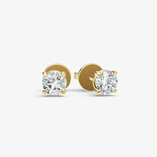 0.50ct Total Diamond Weight 4-Claw Diamond Stud Earrings