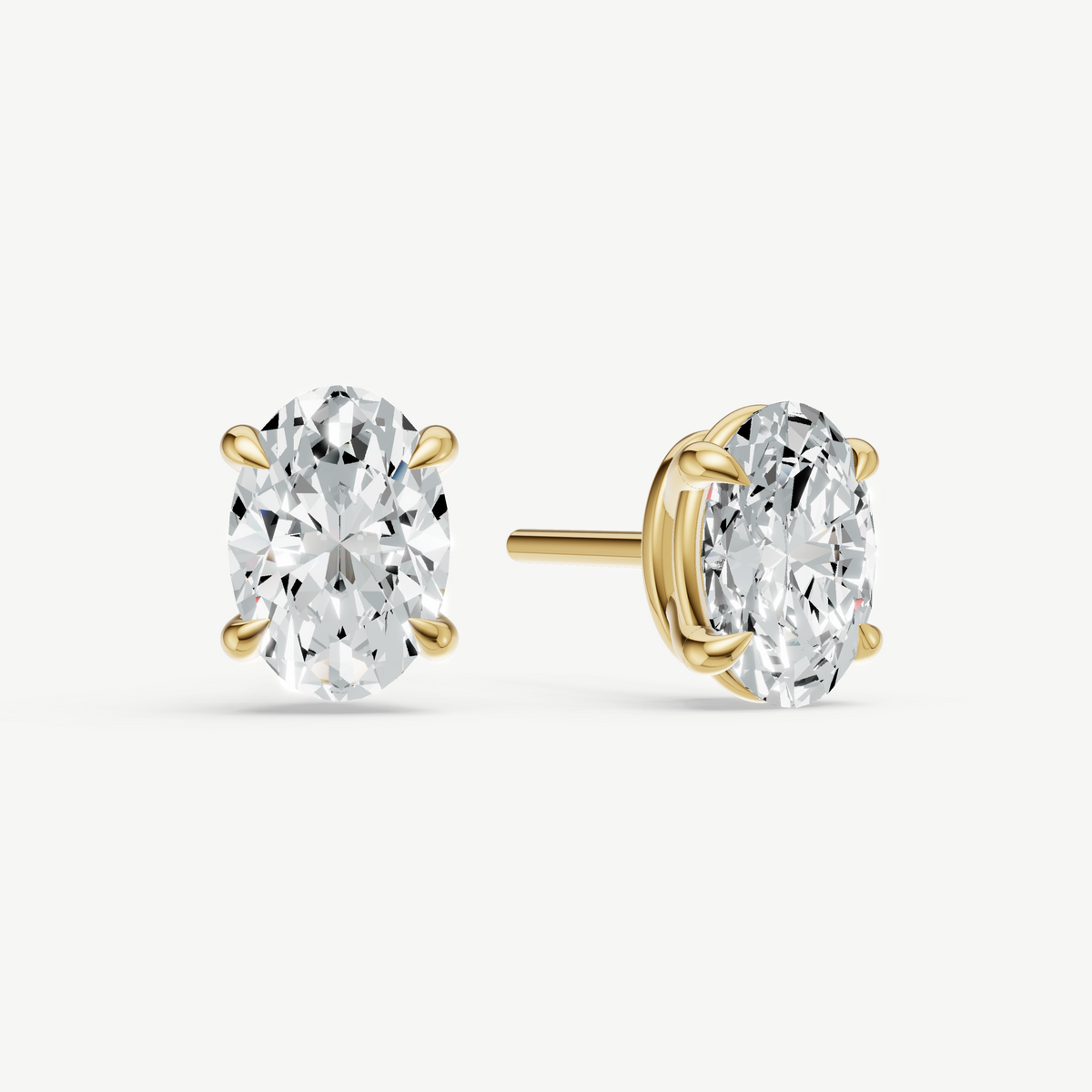 2.00ct TDW Oval Four Claw Studs