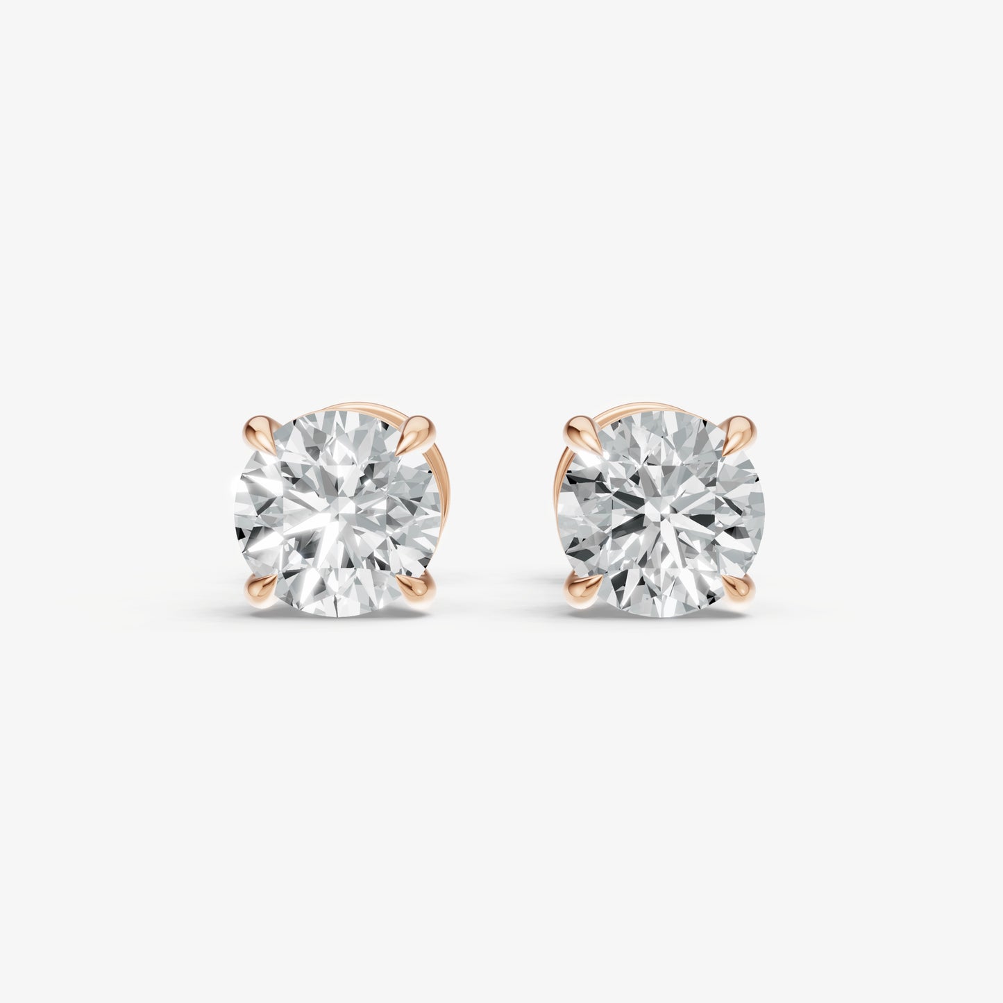 2.00ct Total Diamond Weight 4-Claw Diamond Stud Earrings
