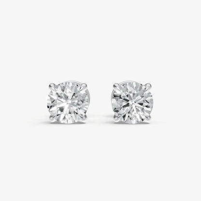 2.00ct Total Diamond Weight 4-Claw Diamond Stud Earrings