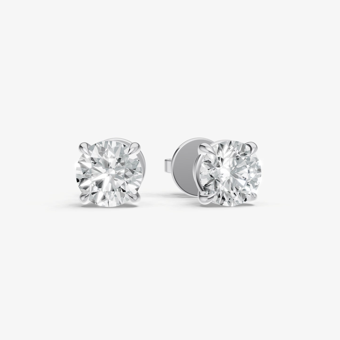 2.00ct Total Diamond Weight 4-Claw Diamond Stud Earrings