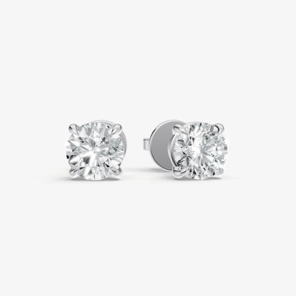 2.00ct Total Diamond Weight 4-Claw Diamond Stud Earrings