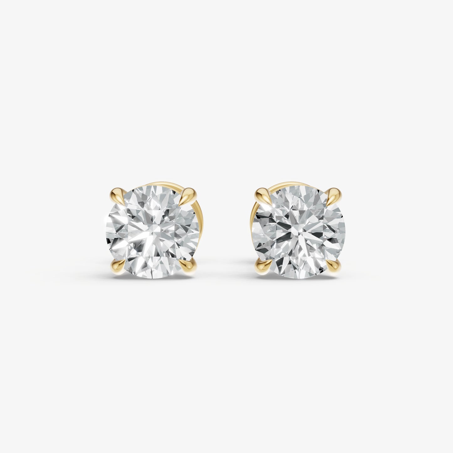 2.00ct Total Diamond Weight 4-Claw Diamond Stud Earrings