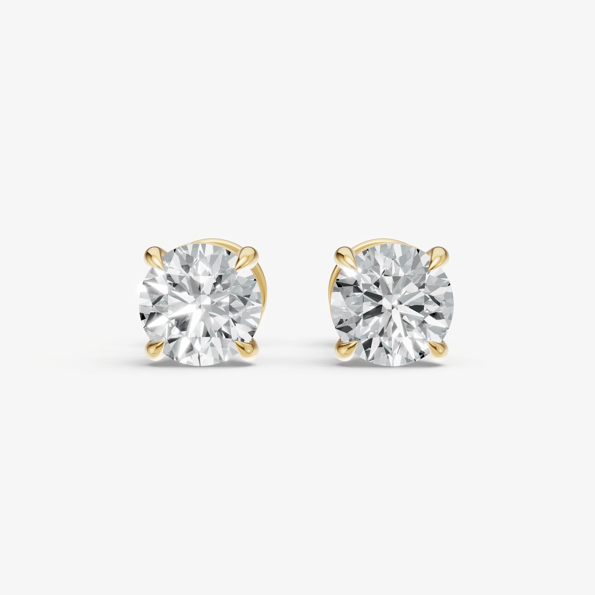 2.00ct Total Diamond Weight 4-Claw Diamond Stud Earrings