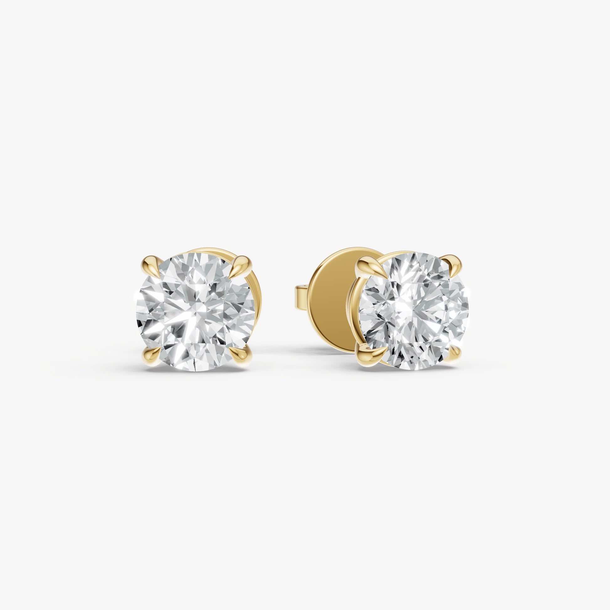2.00ct Total Diamond Weight 4-Claw Diamond Stud Earrings
