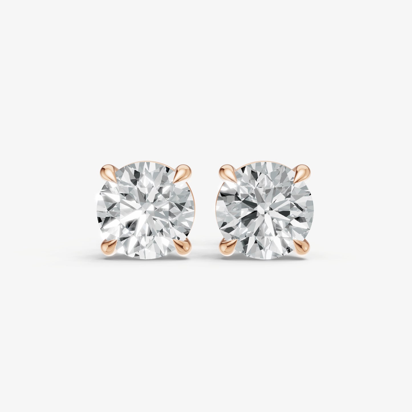 4.00ct Total Diamond Weight 4-Claw Diamond Stud Earrings