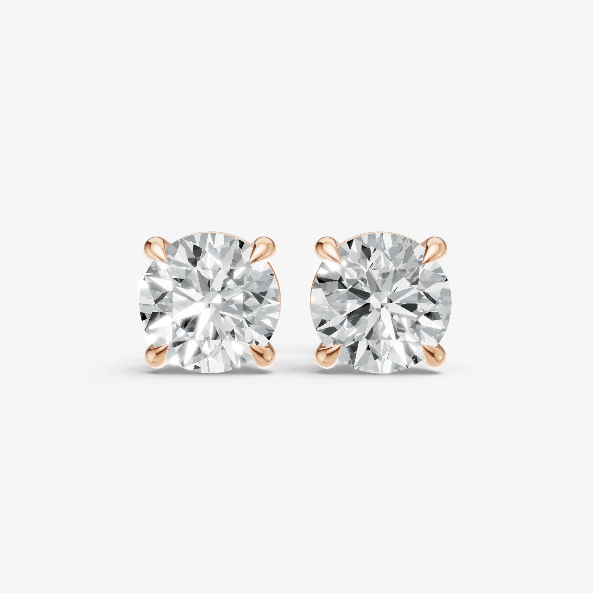 4.00ct Total Diamond Weight 4-Claw Diamond Stud Earrings