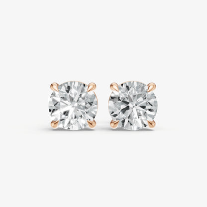 4.00ct Total Diamond Weight 4-Claw Diamond Stud Earrings