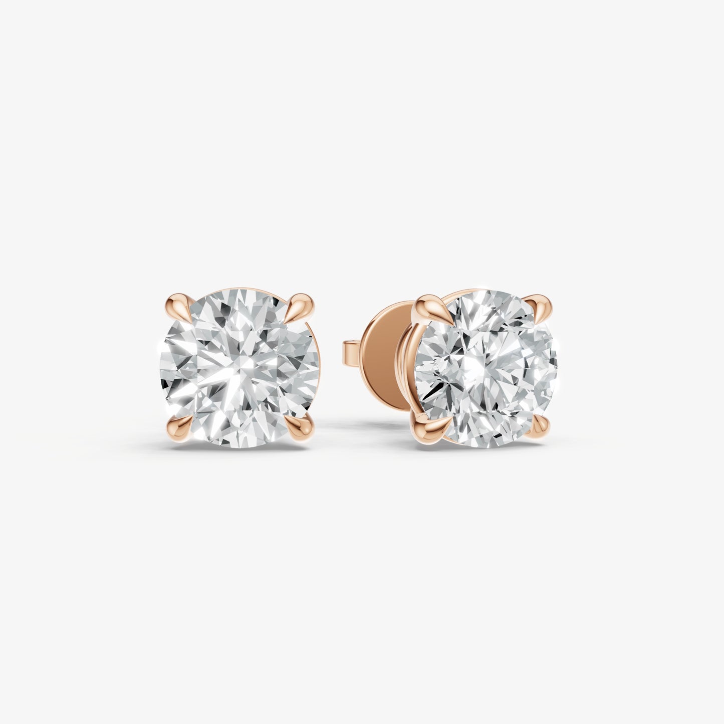 4.00ct Total Diamond Weight 4-Claw Diamond Stud Earrings