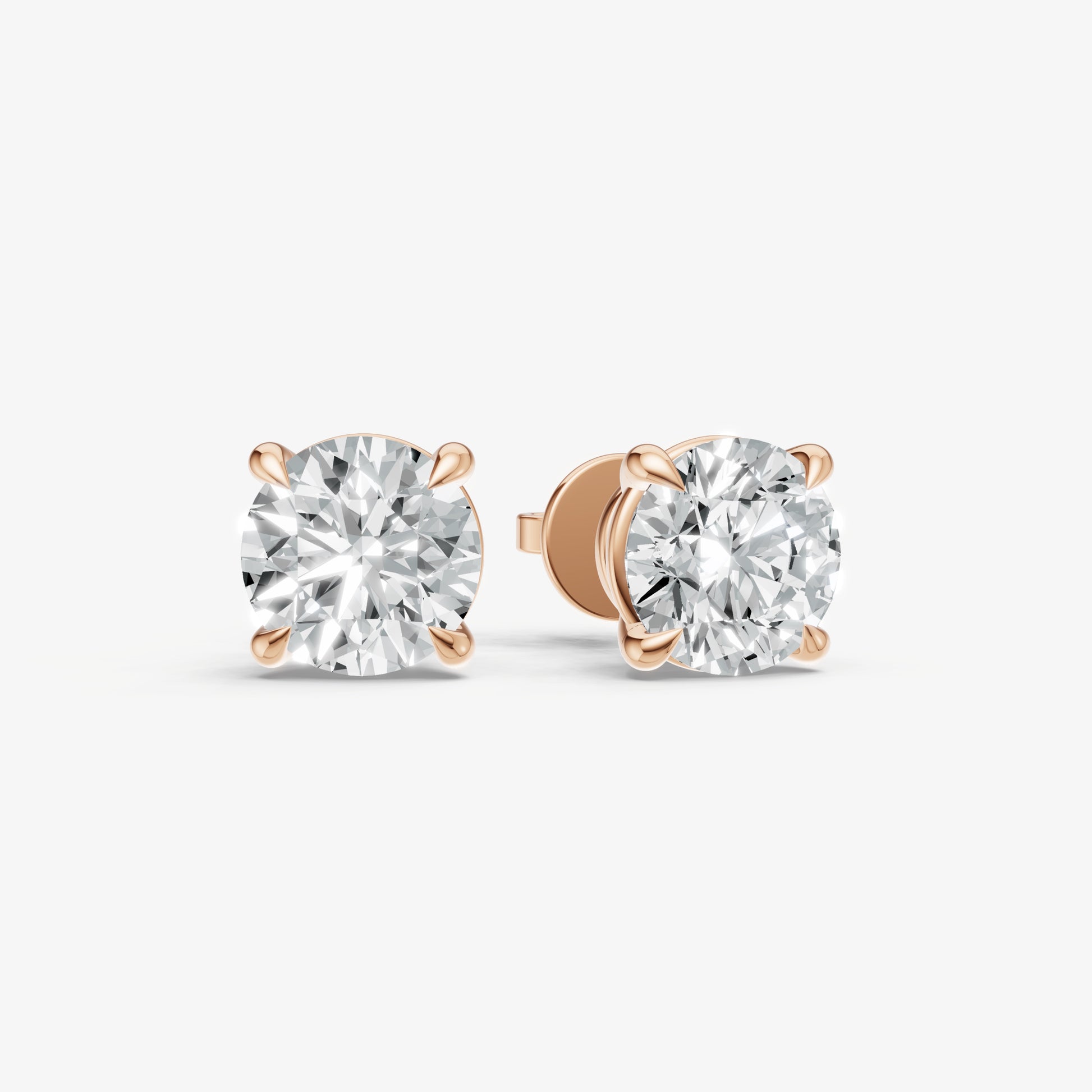 4.00ct Total Diamond Weight 4-Claw Diamond Stud Earrings