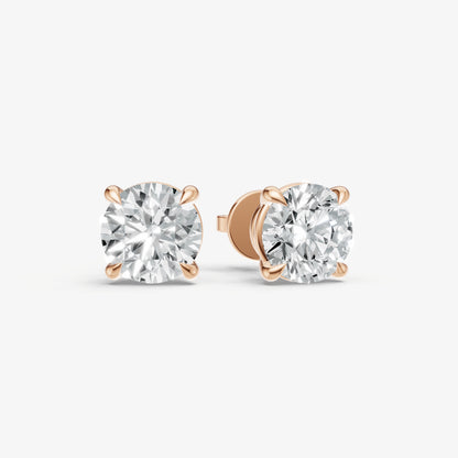 4.00ct Total Diamond Weight 4-Claw Diamond Stud Earrings