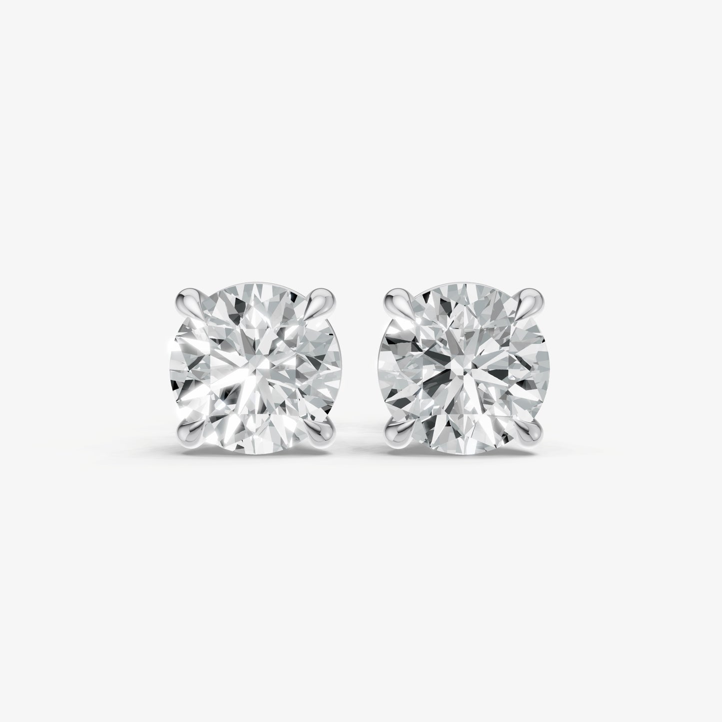 4.00ct Total Diamond Weight 4-Claw Diamond Stud Earrings