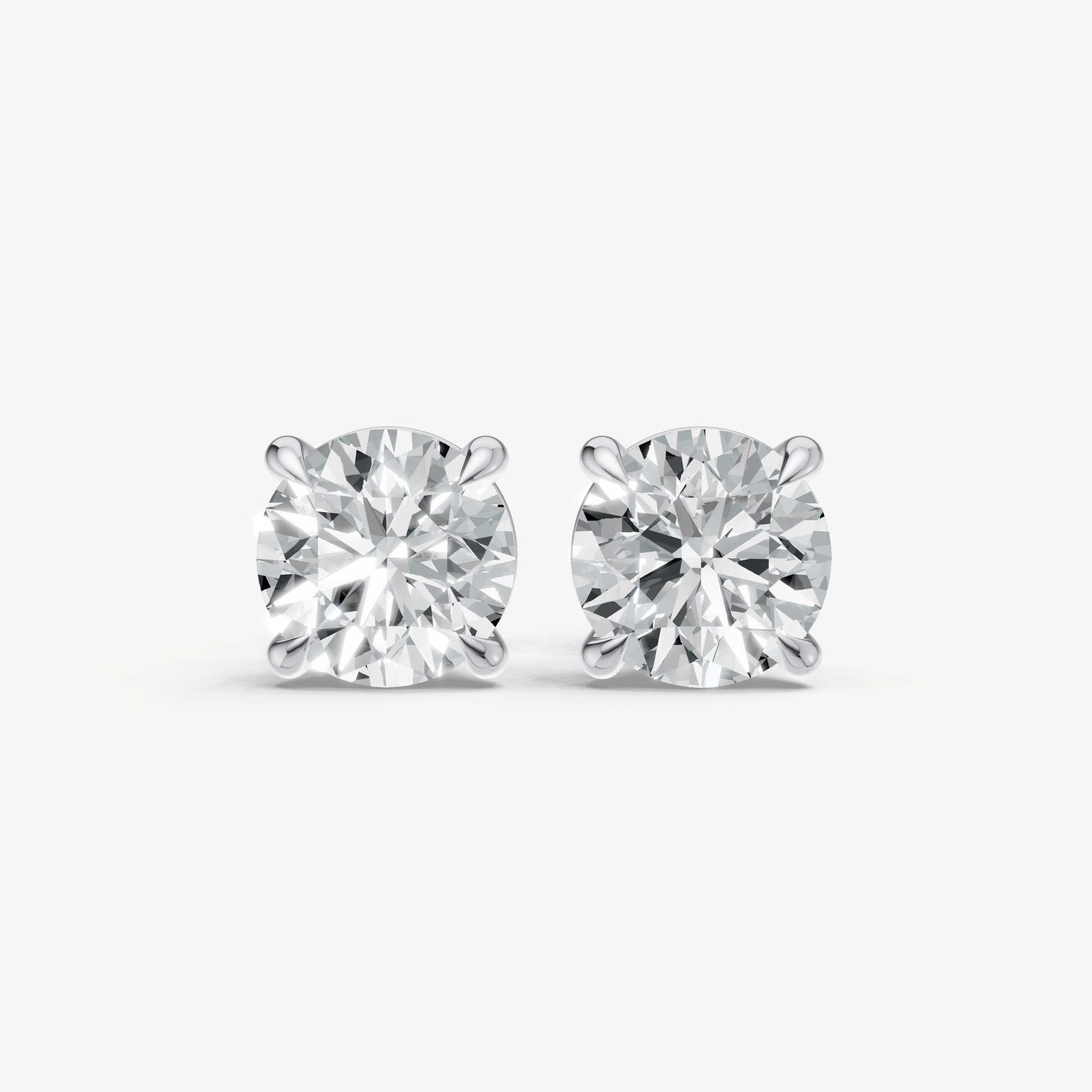 4.00ct Total Diamond Weight 4-Claw Diamond Stud Earrings