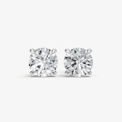 4.00ct Total Diamond Weight 4-Claw Diamond Stud Earrings