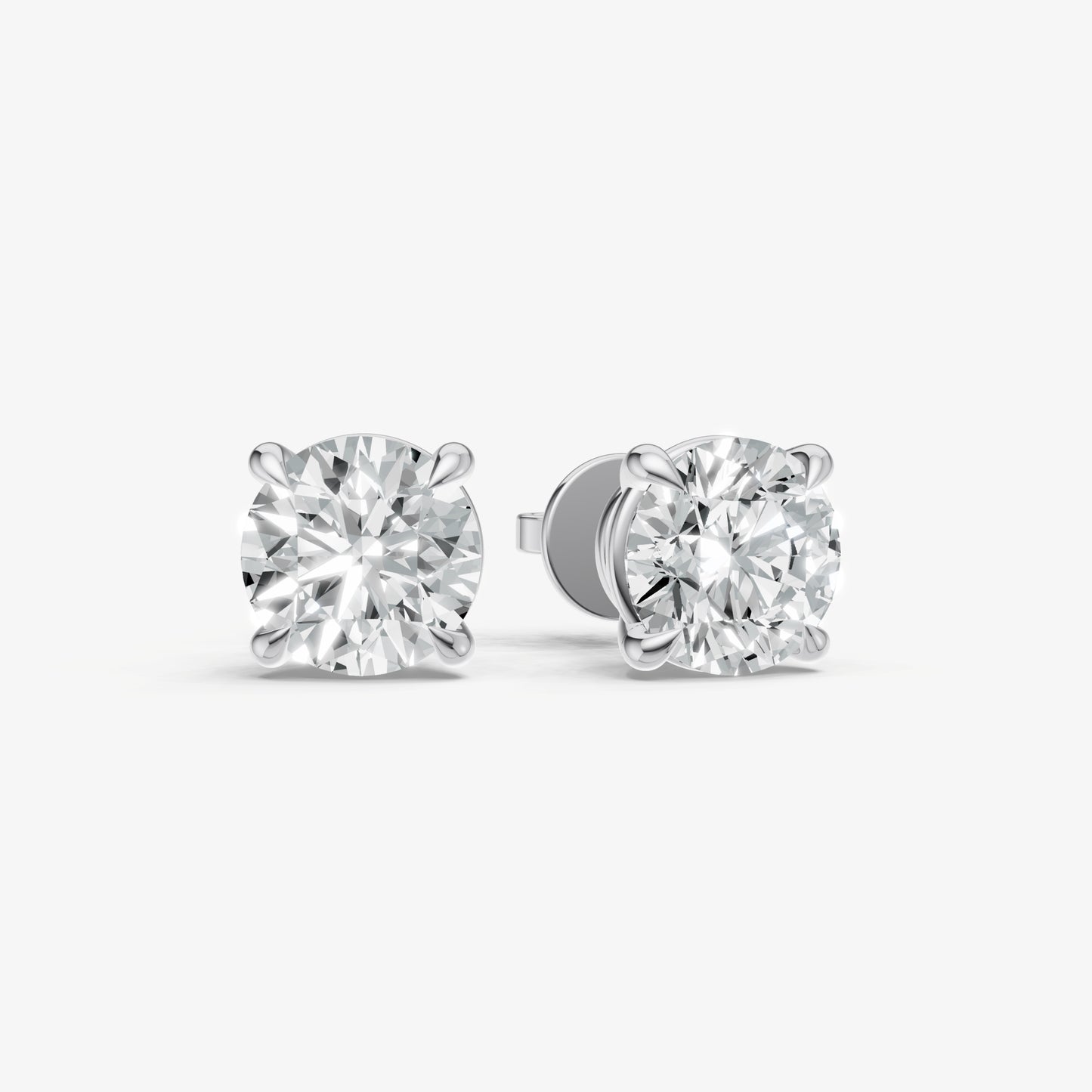 4.00ct Total Diamond Weight 4-Claw Diamond Stud Earrings