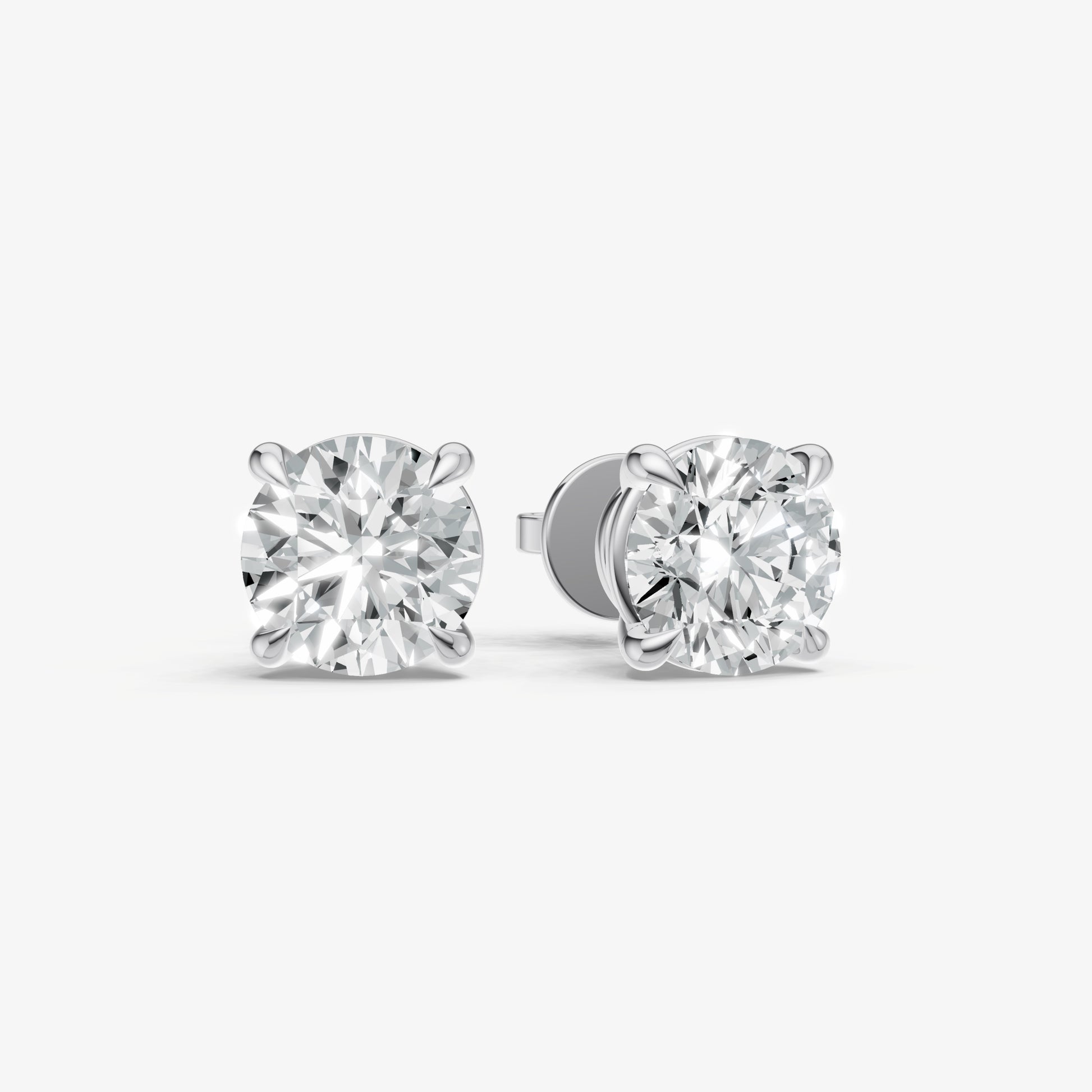 4.00ct Total Diamond Weight 4-Claw Diamond Stud Earrings