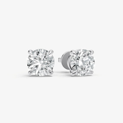 4.00ct Total Diamond Weight 4-Claw Diamond Stud Earrings