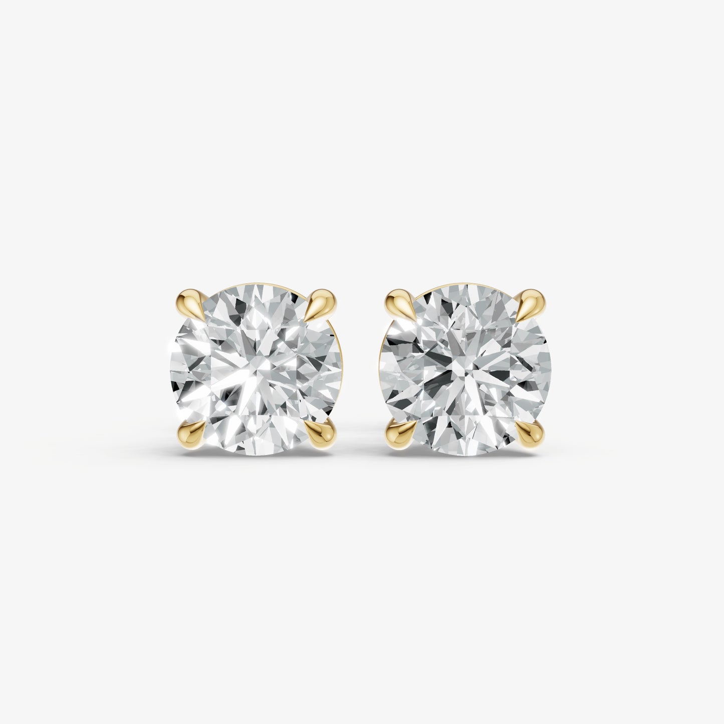4.00ct Total Diamond Weight 4-Claw Diamond Stud Earrings