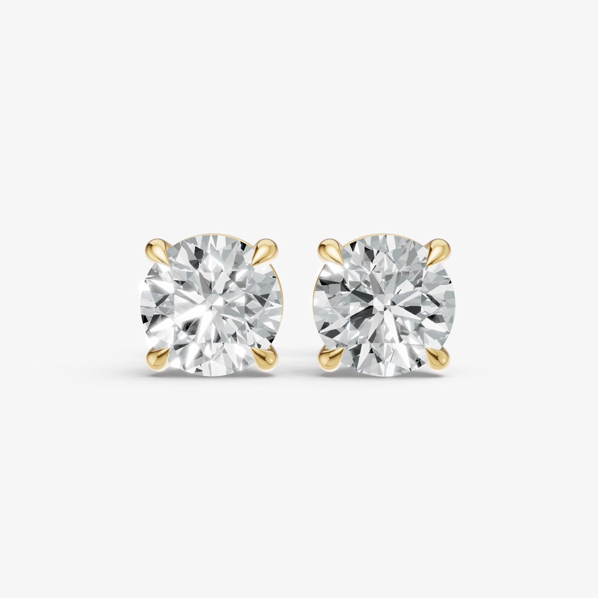 4.00ct Total Diamond Weight 4-Claw Diamond Stud Earrings