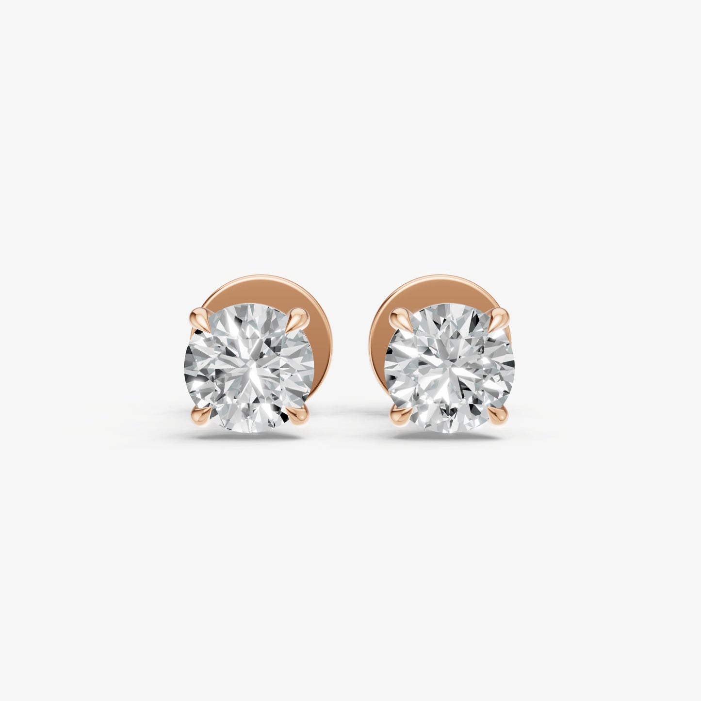 1.00ct Total Diamond Weight 4-Claw Diamond Stud Earrings