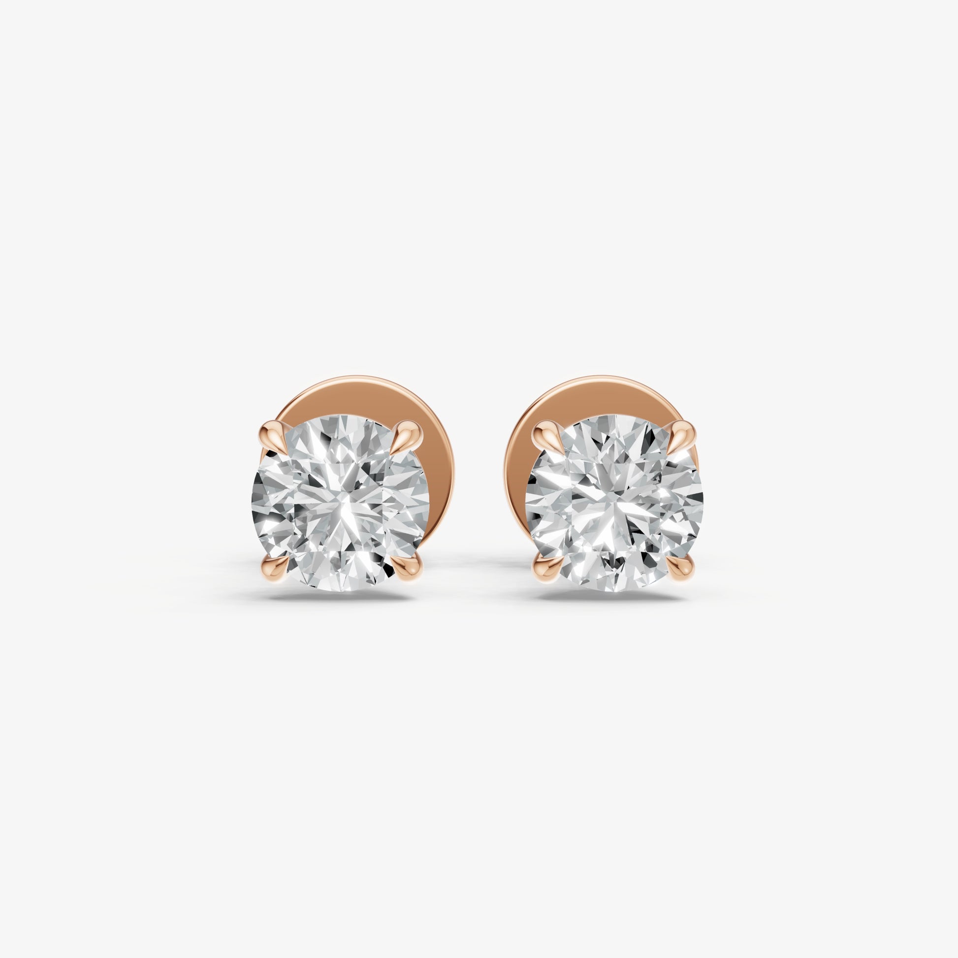 1.00ct Total Diamond Weight 4-Claw Diamond Stud Earrings