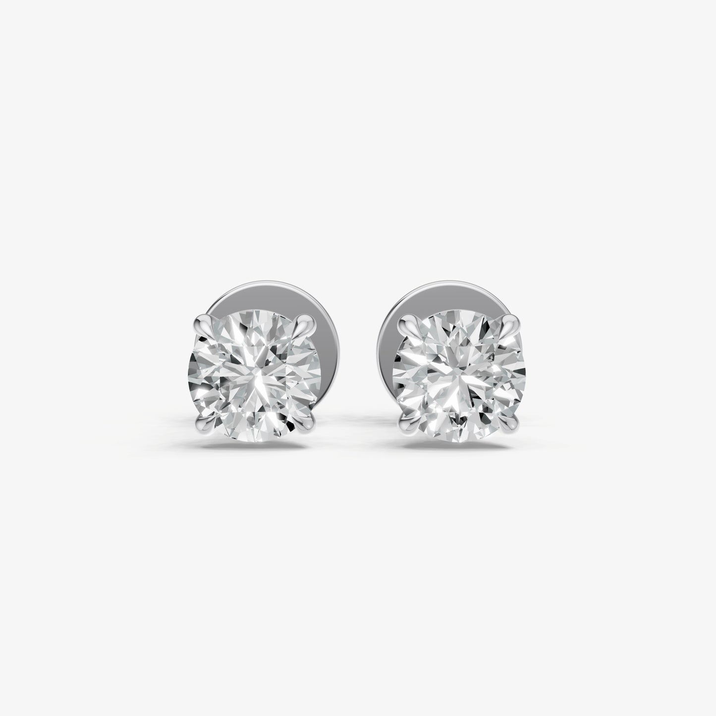1.00ct Total Diamond Weight 4-Claw Diamond Stud Earrings