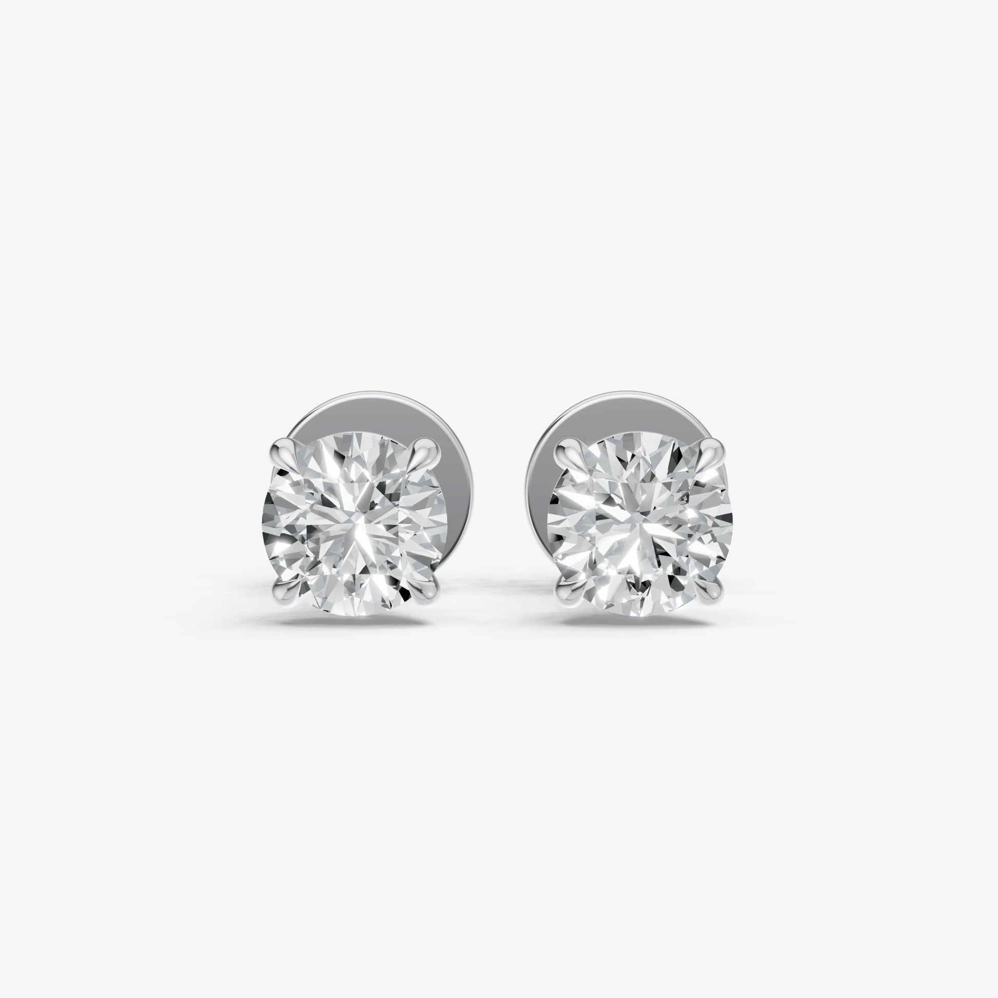1.00ct Total Diamond Weight 4-Claw Diamond Stud Earrings