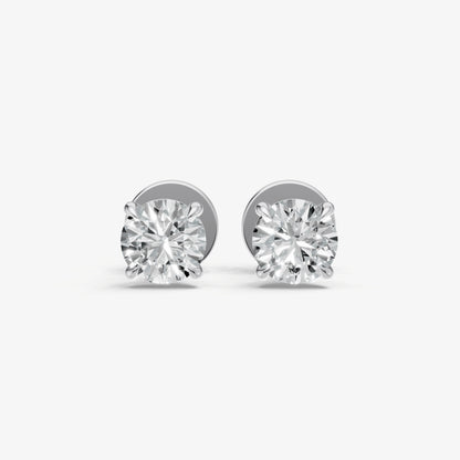 1.00ct Total Diamond Weight 4-Claw Diamond Stud Earrings