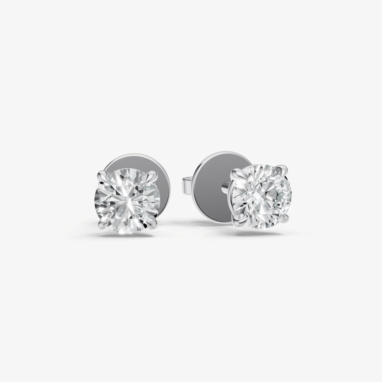 1.00ct Total Diamond Weight 4-Claw Diamond Stud Earrings