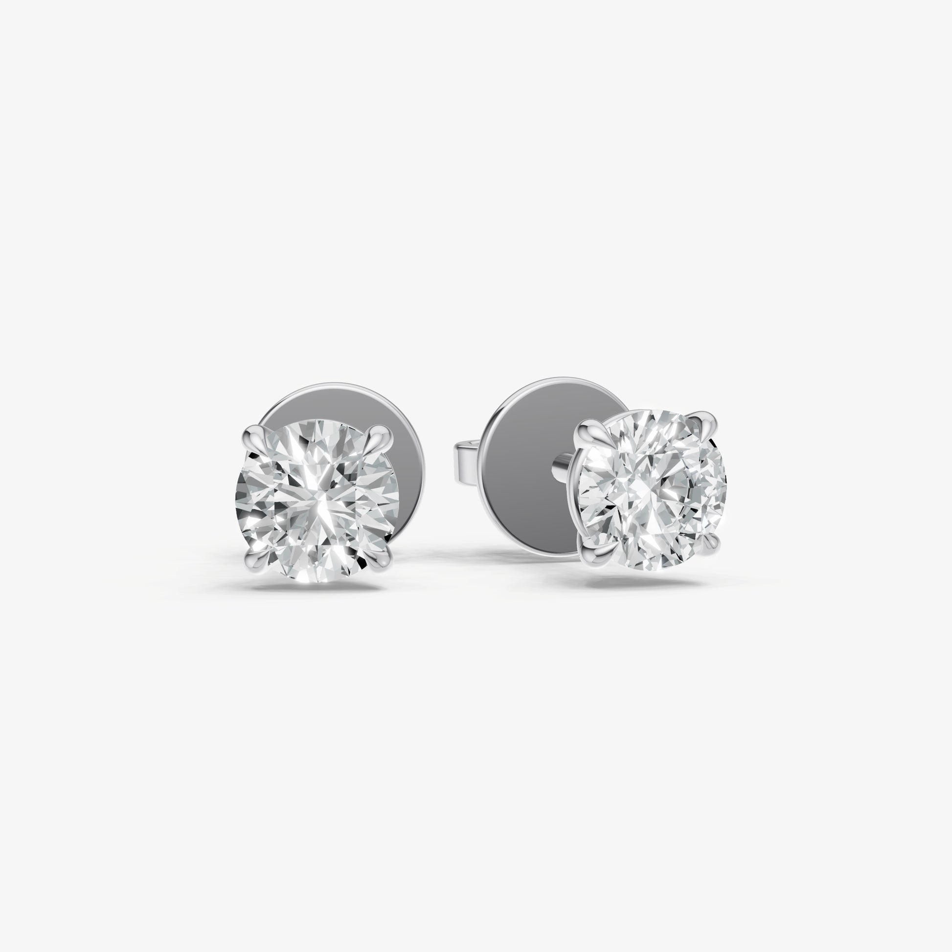 1.00ct Total Diamond Weight 4-Claw Diamond Stud Earrings