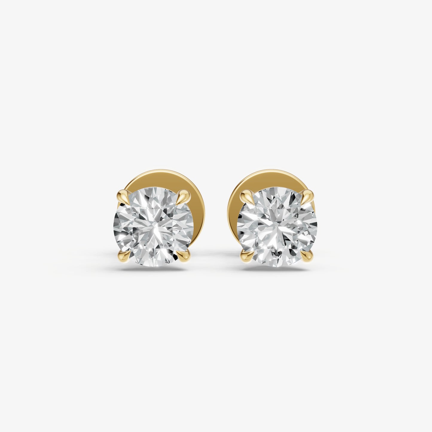 1.00ct Total Diamond Weight 4-Claw Diamond Stud Earrings