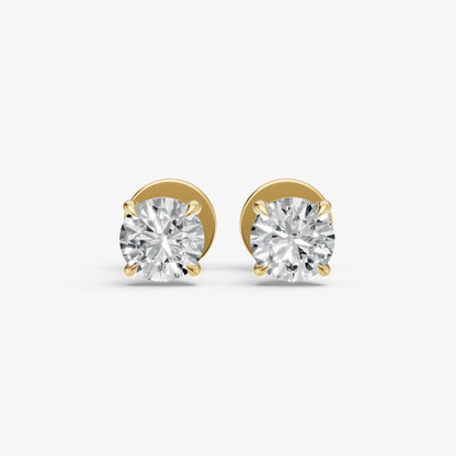 1.00ct Total Diamond Weight 4-Claw Diamond Stud Earrings